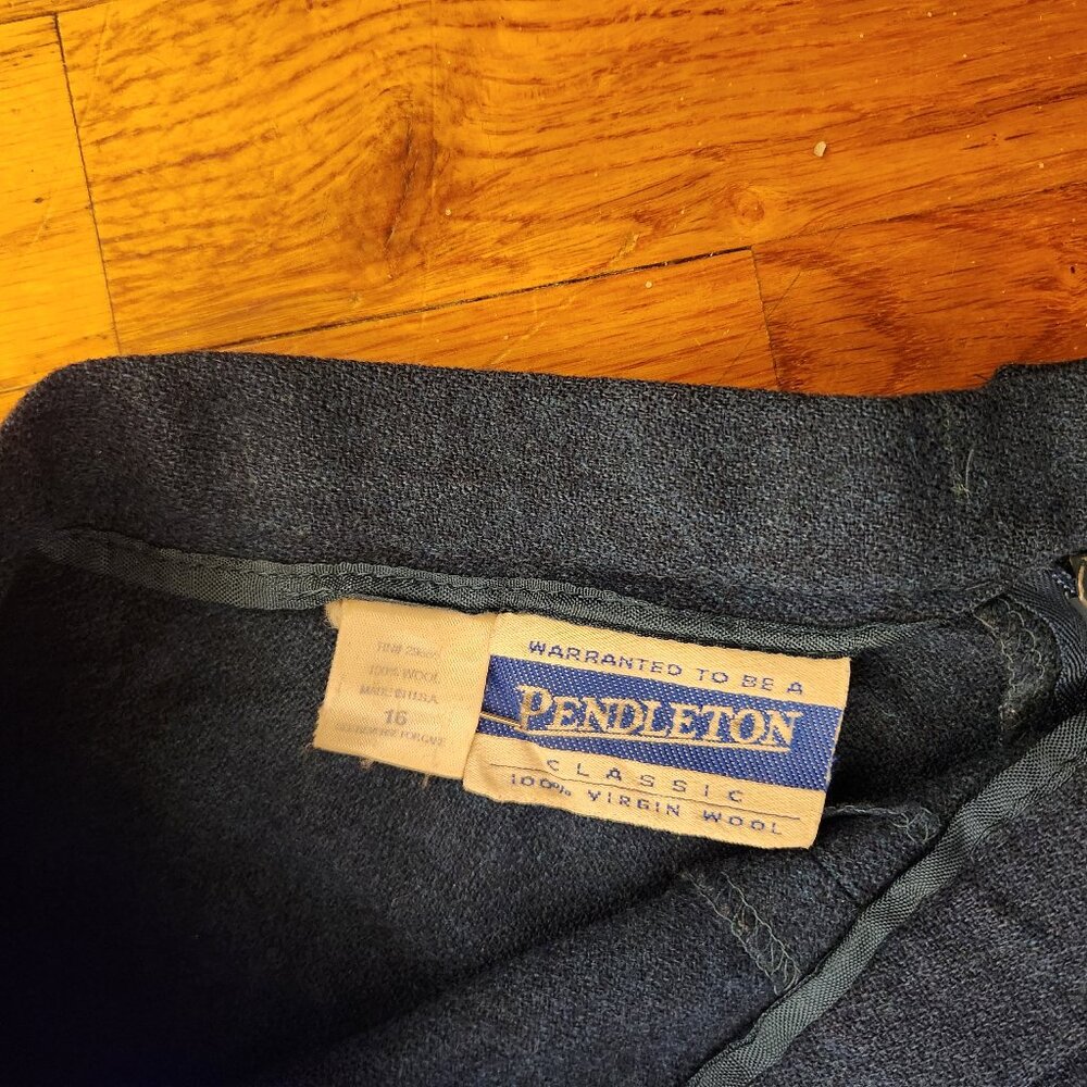 Pendleton Teal Blue Tweed Wool A-line Skirt Women's Size 16 - Picture 2 of 9